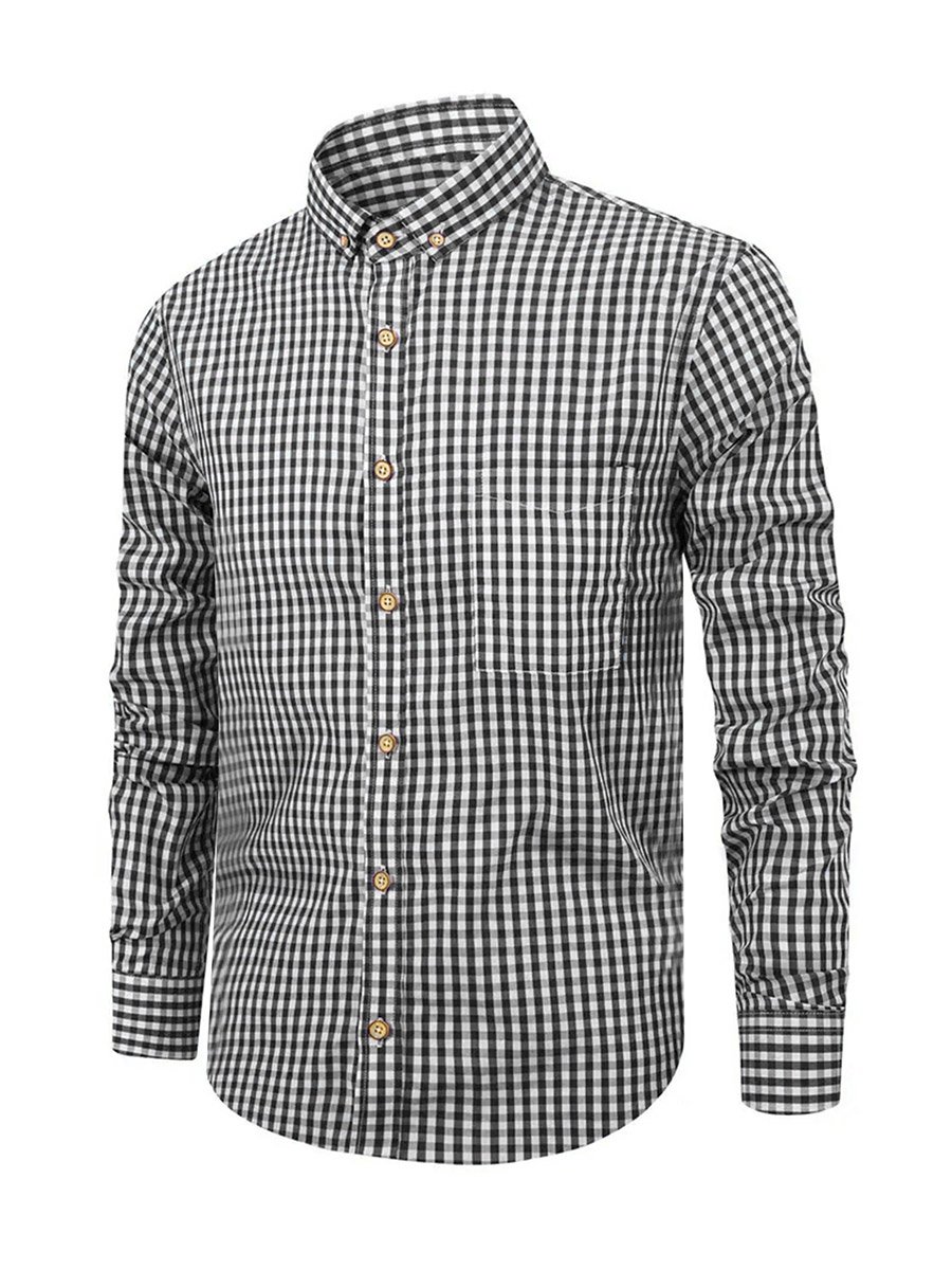Men Black Checked Long Sleeve Shirt
