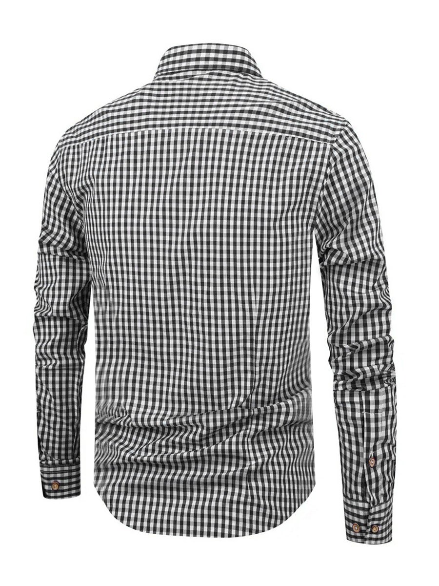 Men Black Checked Long Sleeve Shirt