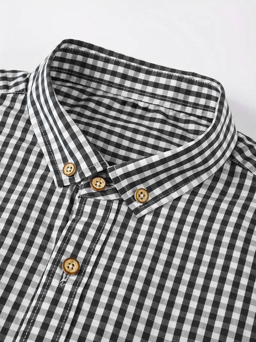 Men Black Checked Long Sleeve Shirt