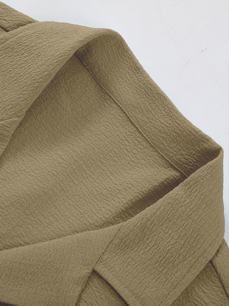 Men Beige Linen Look Shirt and Trousers Co-Ords