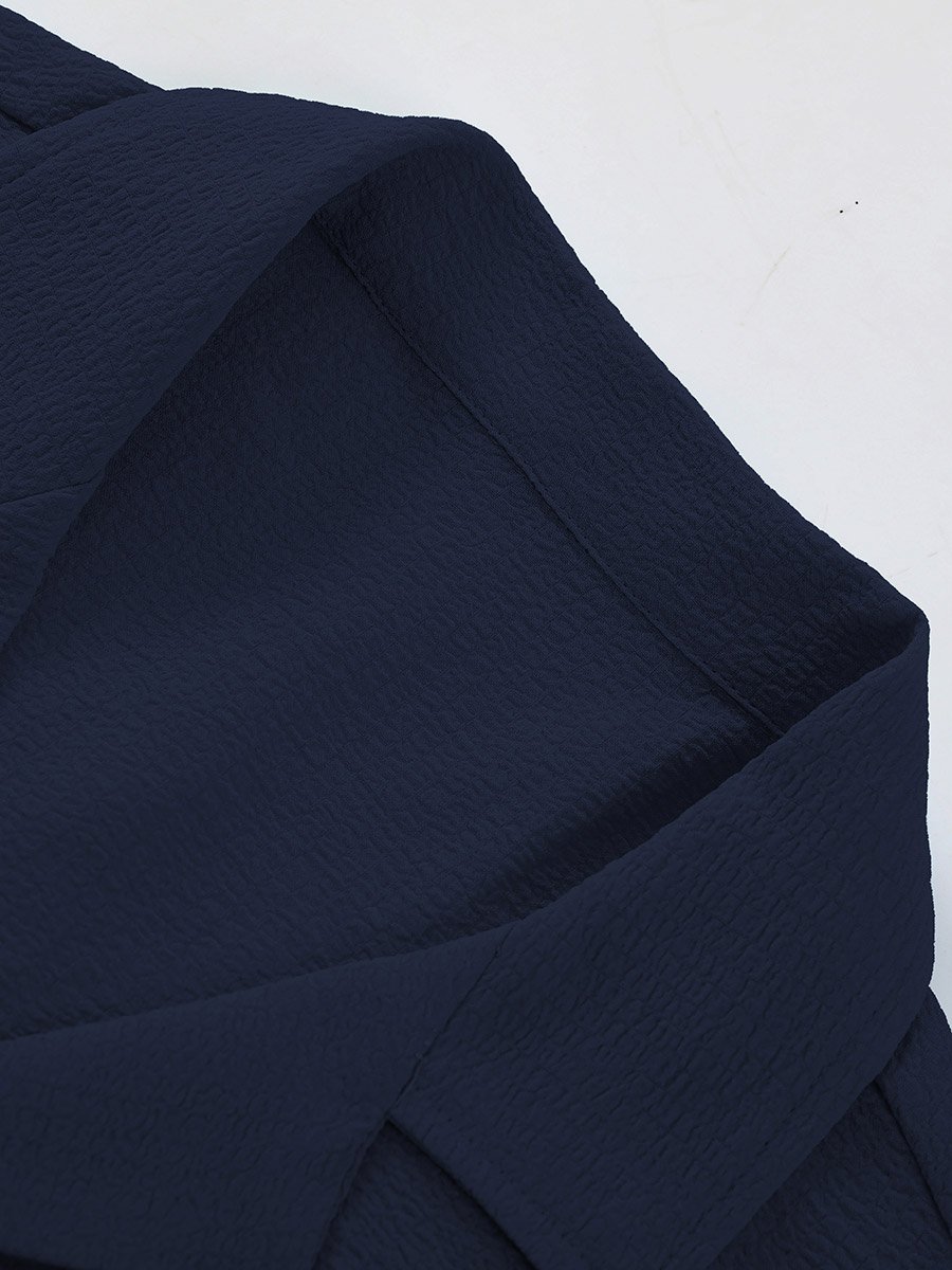 Men Navy Blue Relaxed Shirt and Trousers Co-Ords