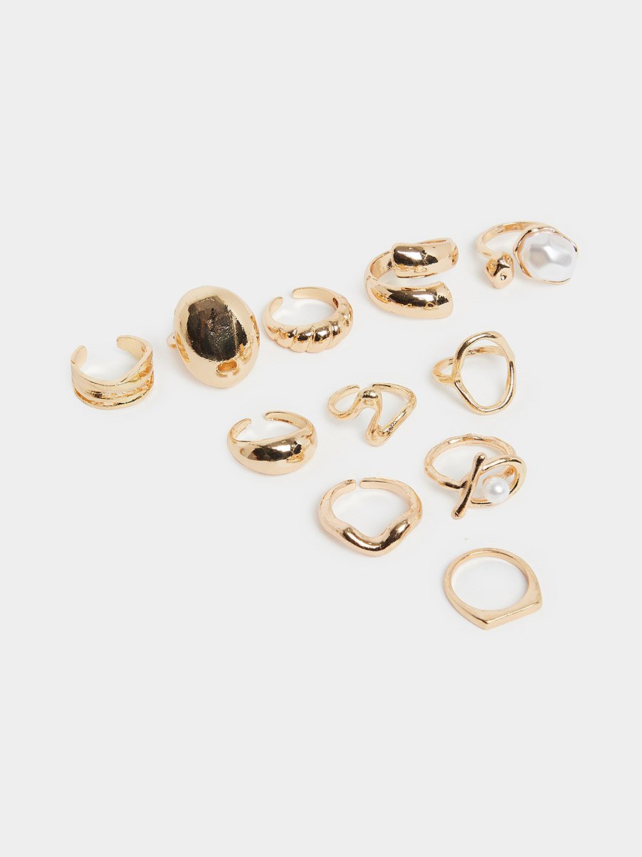 Pack of 10 - Embellished Assorted Rings