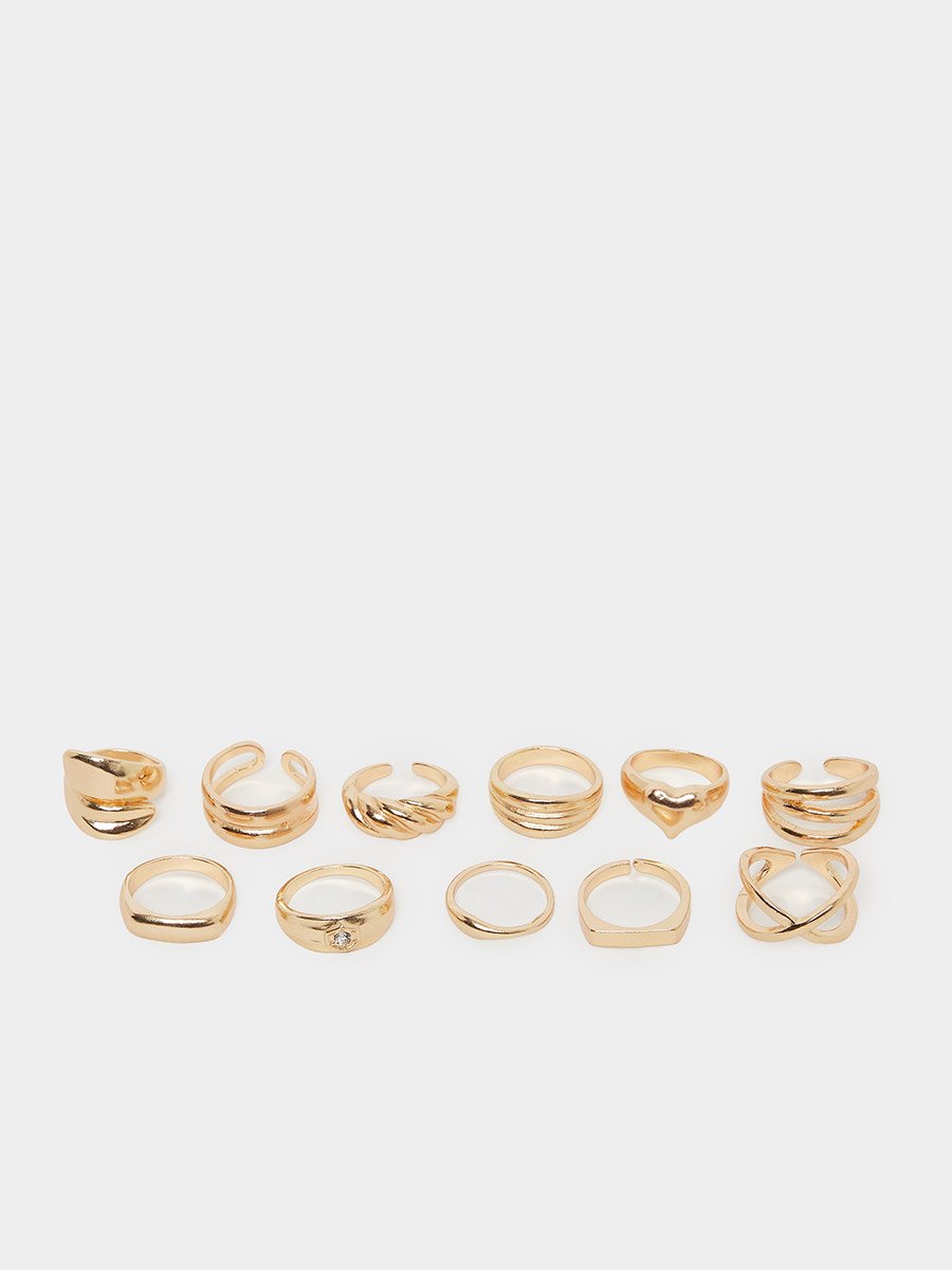 Pack of 11 - Assorted Gold Rings