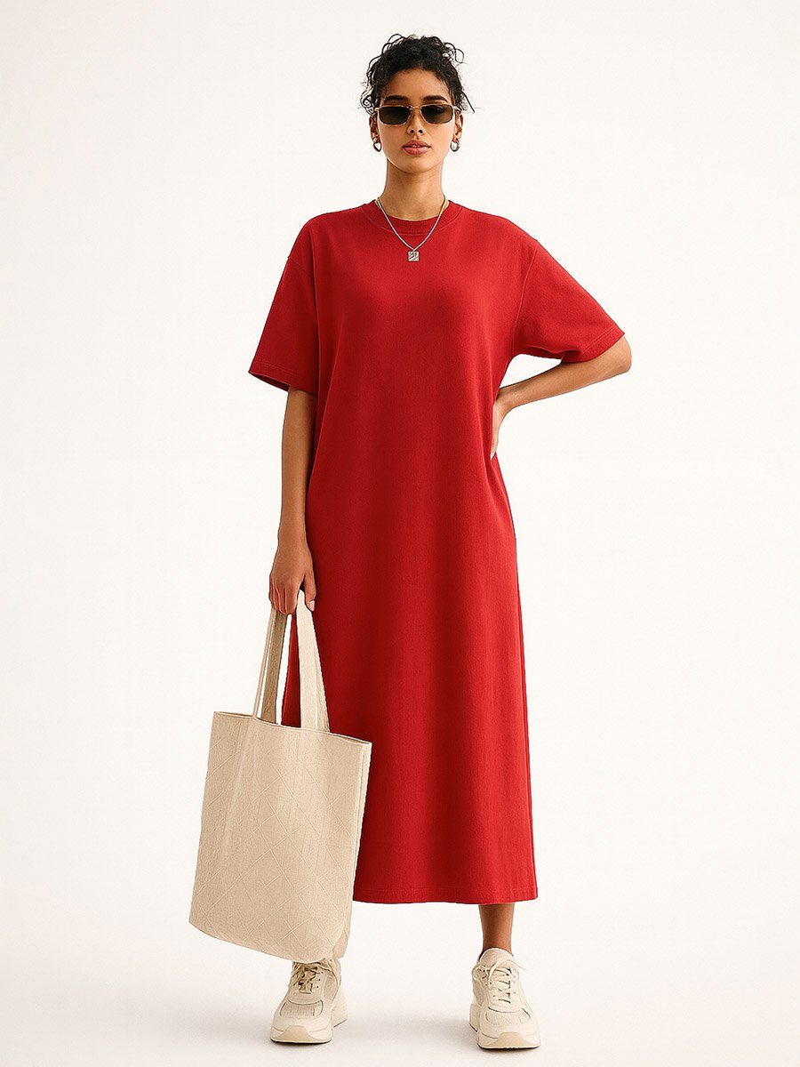 knee length dresses for ladies Oversized Shirt Dress