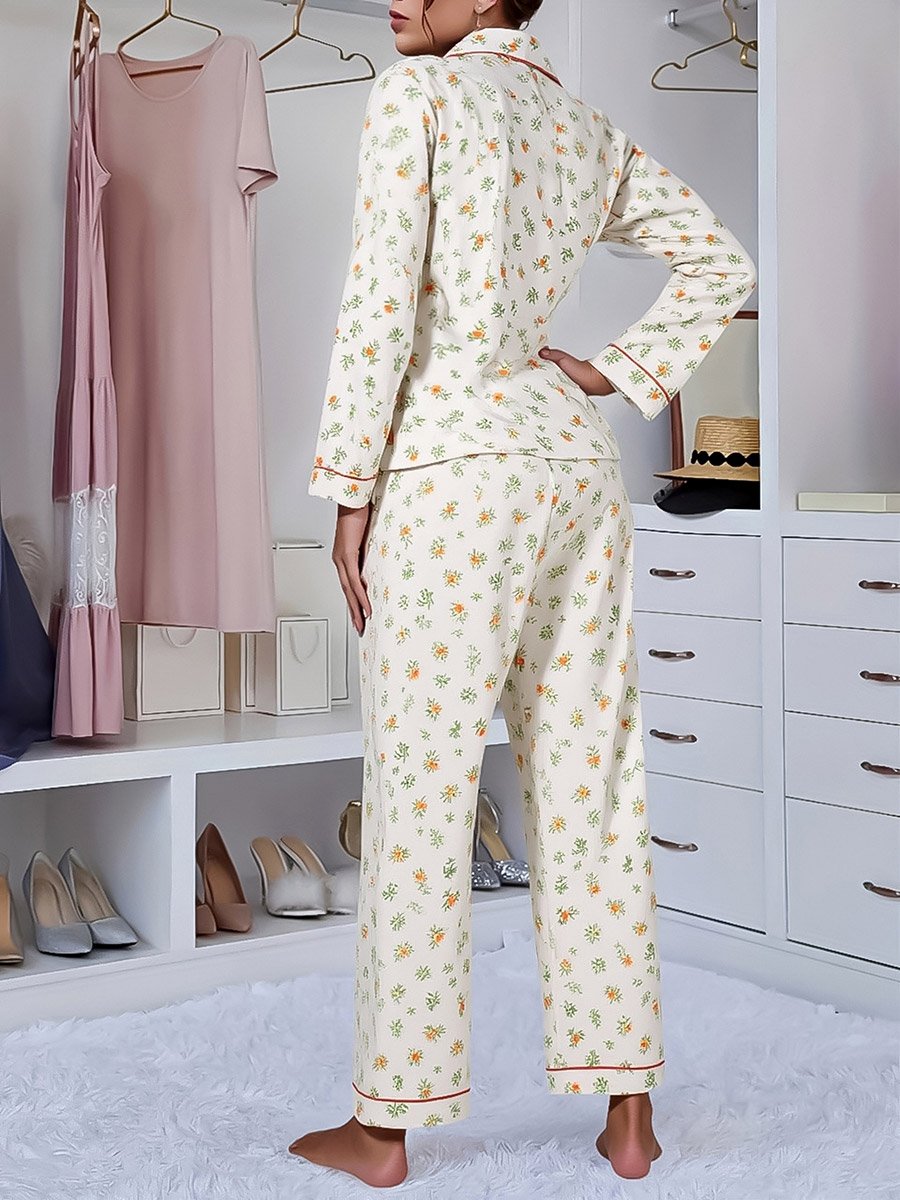 Women Floral Print Shirt and Pyjama Set