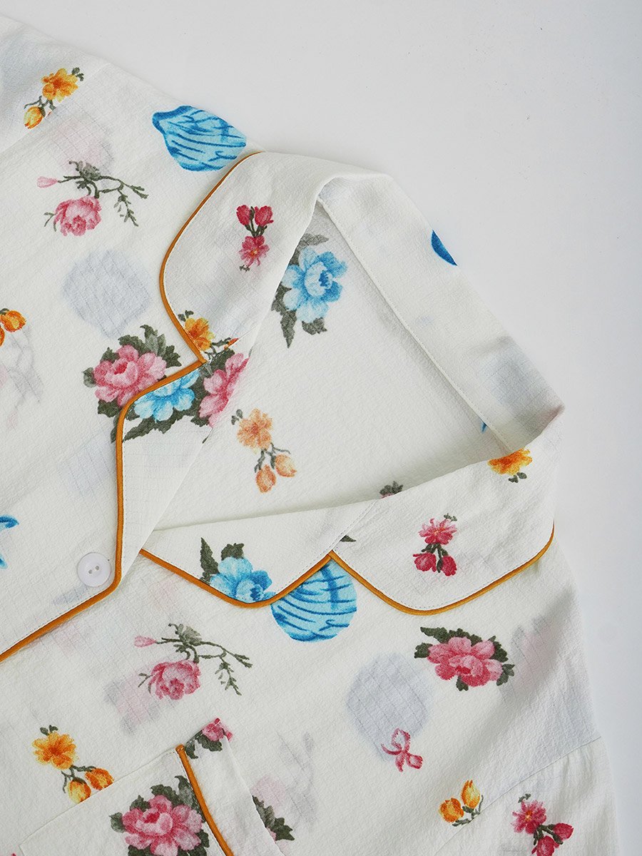 Women Graphic Print Shirt and Pyjama Set