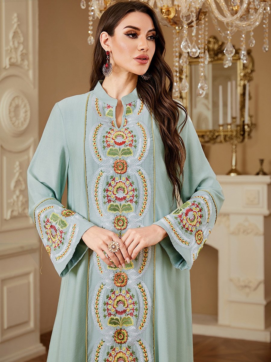 Women Embellished Detail Long Sleeve Jalabiya