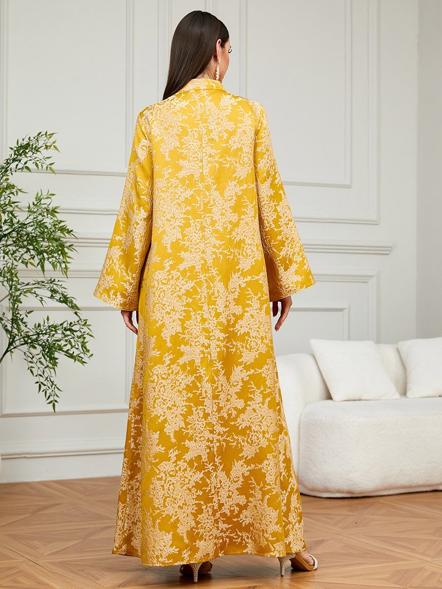Women Texture Fabric Embellished Detail Jalabiya