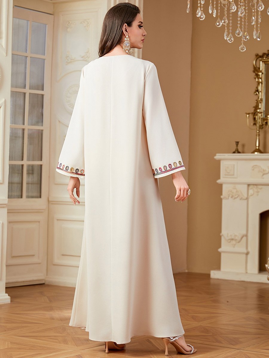 Women Sequins Embellished Long Sleeve Jalabiya