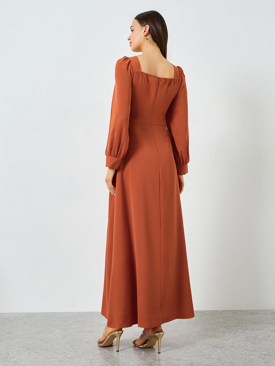 chinese dress ladies Cecelia Rust Maxi Dress