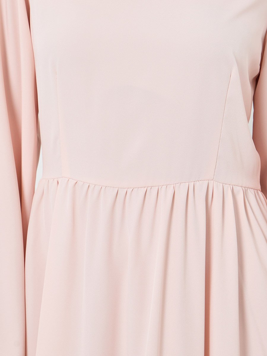 Women Pink Flared Sleeve A-Line Maxi Dress