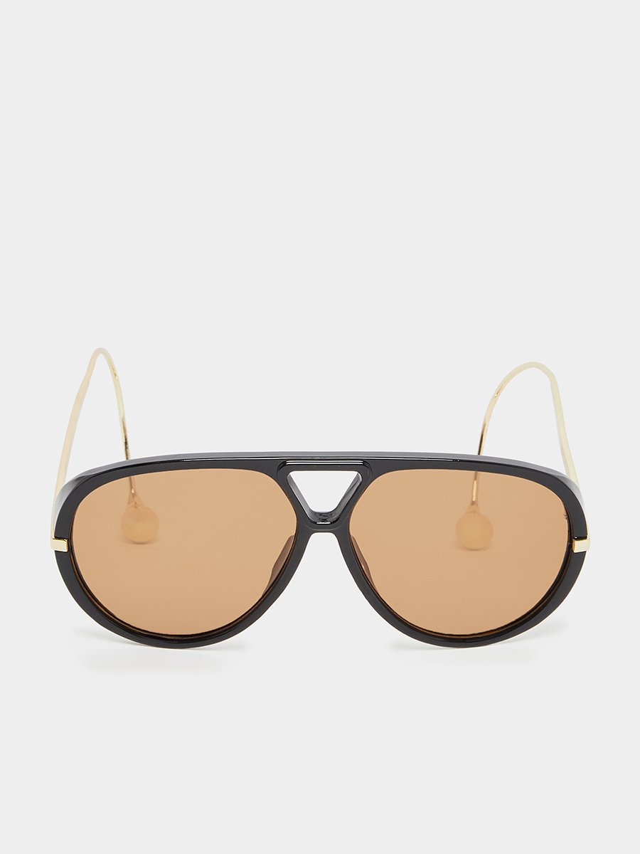 Aviator Sunglasses with Gold Detail