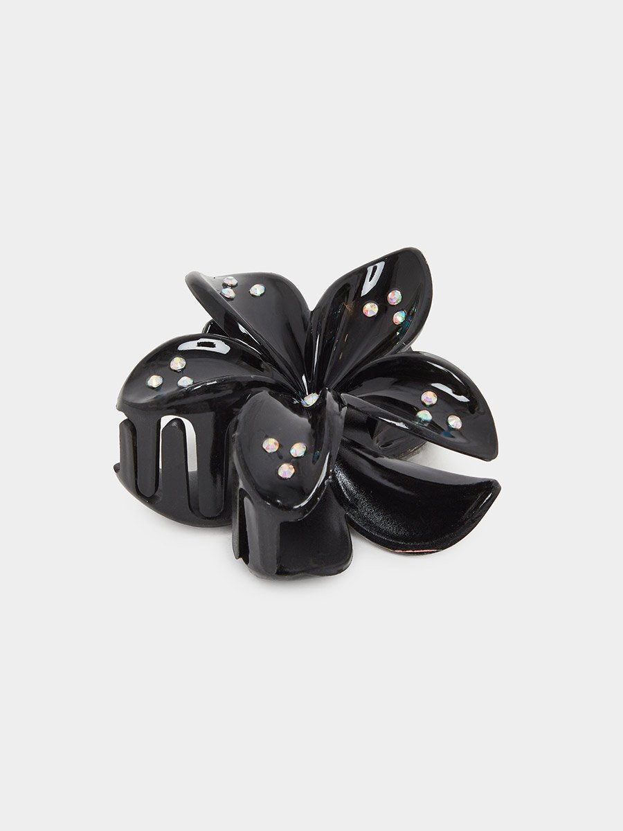 Black Flower Hair Claw