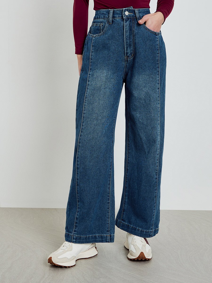 Women High Rise Straight Leg Jeans