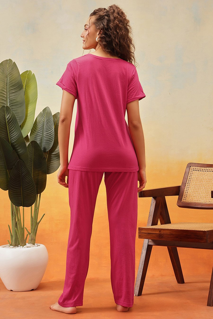 Cotton Graphic Print T-Shirt and Pyjama Set