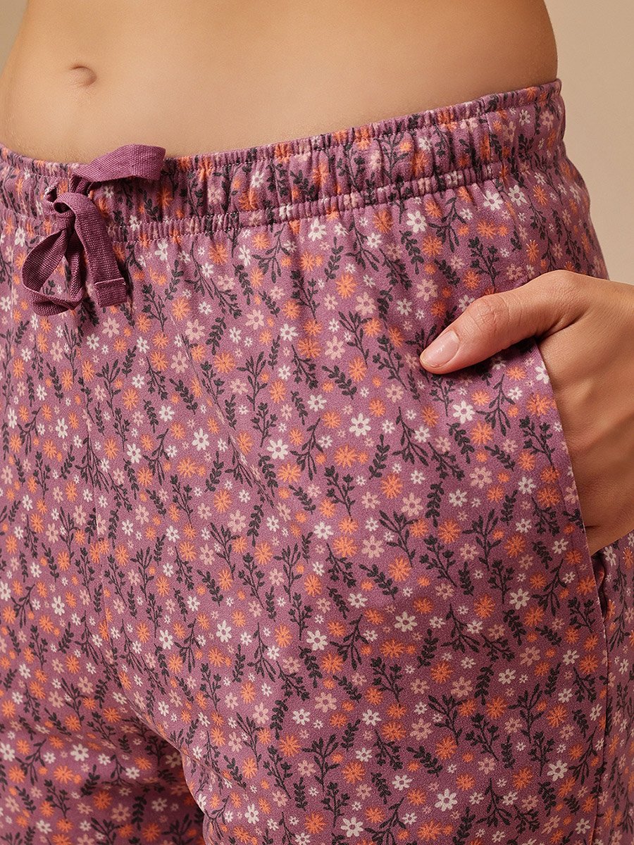 Floral Print T-Shirt and Pyjama Set