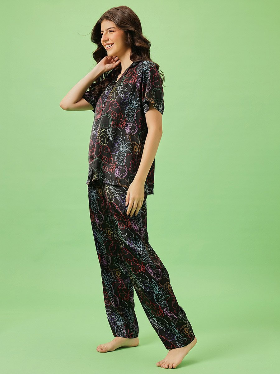 All Over Print Shirt and Pyjama Set