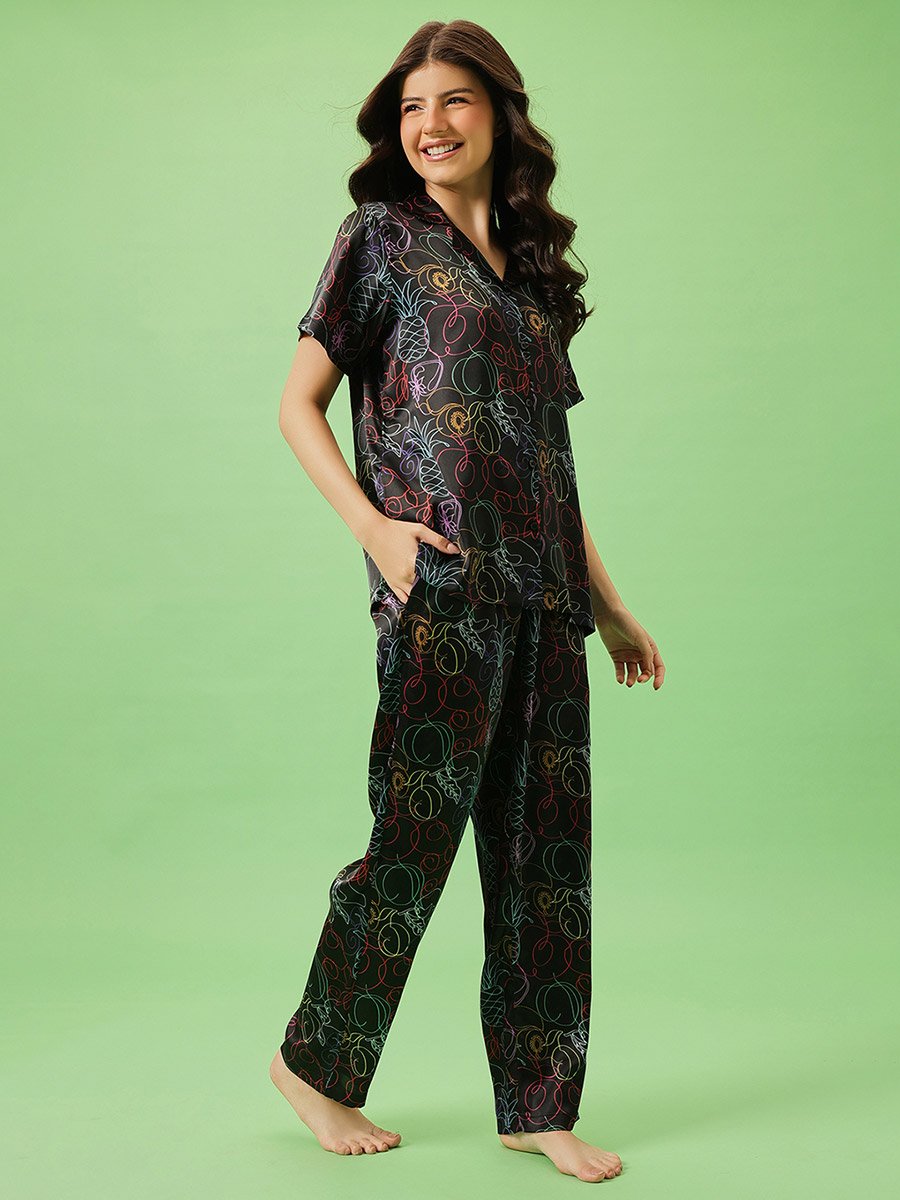 All Over Print Shirt and Pyjama Set