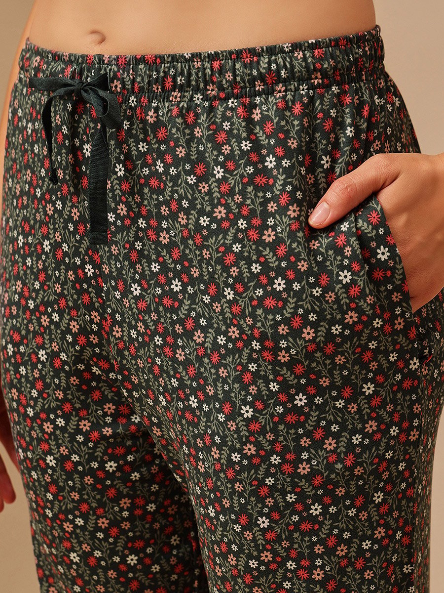 Floral Print T-Shirt and Pyjama Set