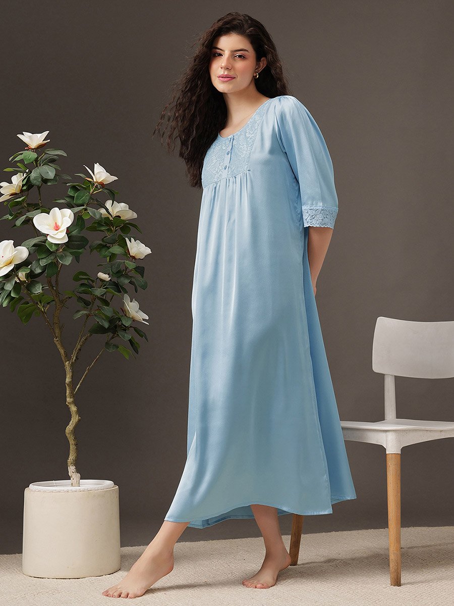 Satin Lace Detail Nightdress