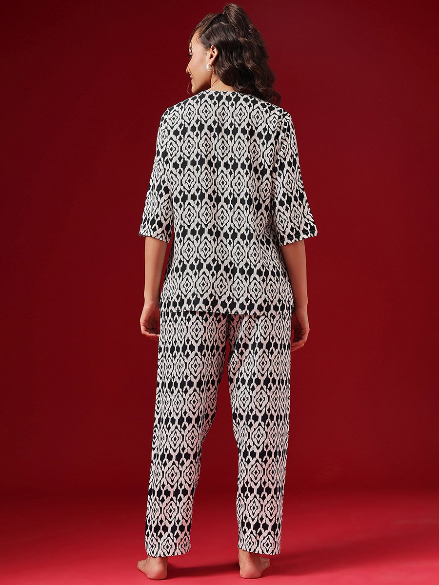 All Over Print Kurta Top and Pyjama Set