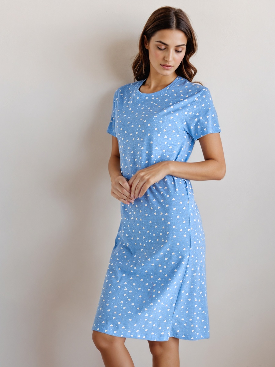 Nightdress with Heart Print