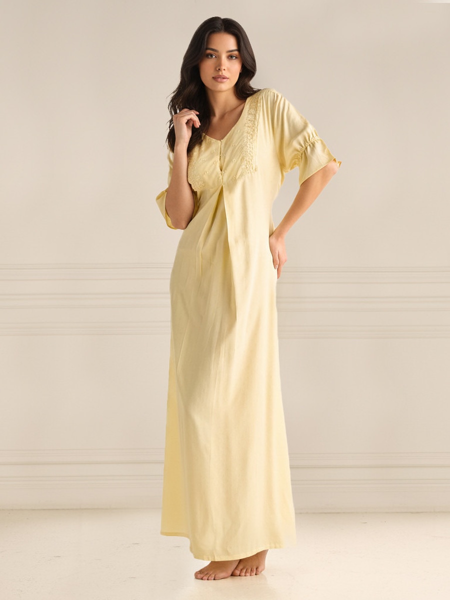Viscose Nightdress with Embroidery