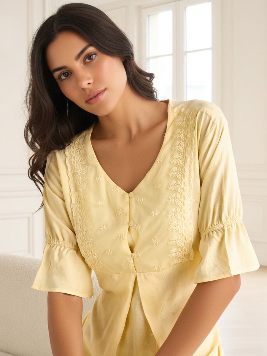 Viscose Nightdress with Embroidery