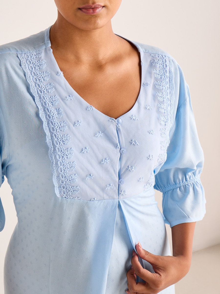 Viscose Nightdress with Embroidery