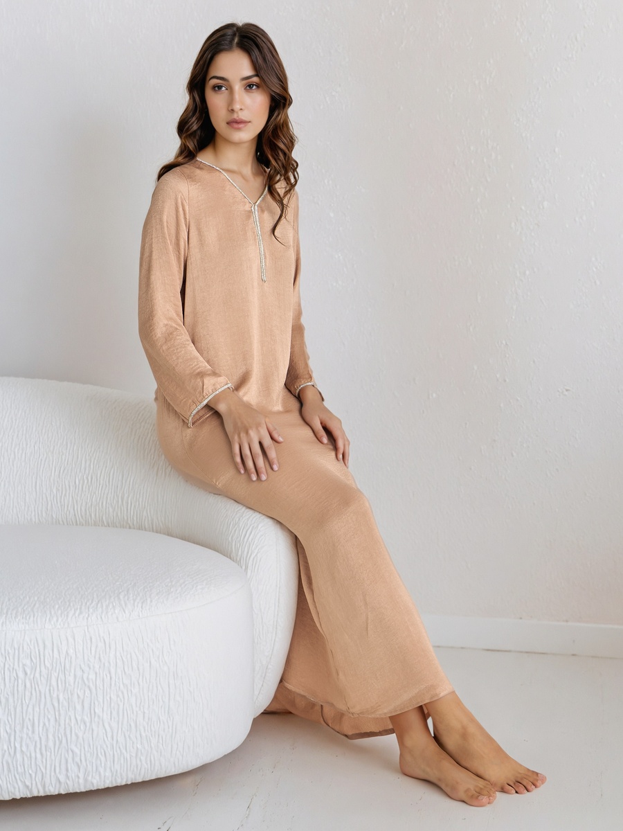 Nightdress with V Neck