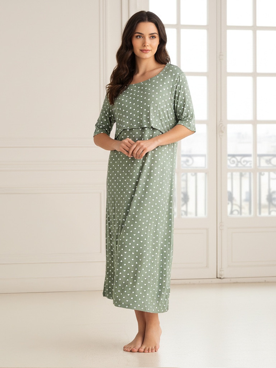 Maternity Nightdress with Print