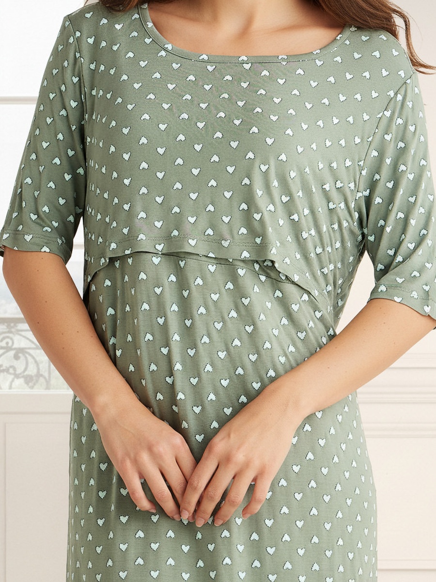 Maternity Nightdress with Print
