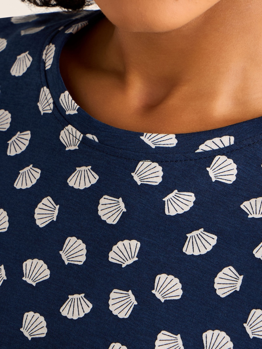 Printed Sleepshirt with Short Sleeves