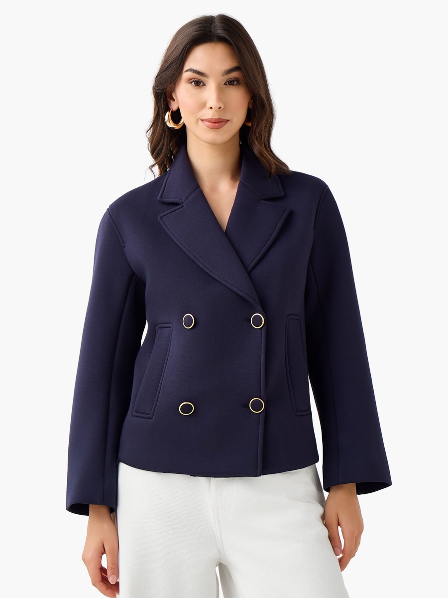 Regular Fit Blazer with Lapel Collar