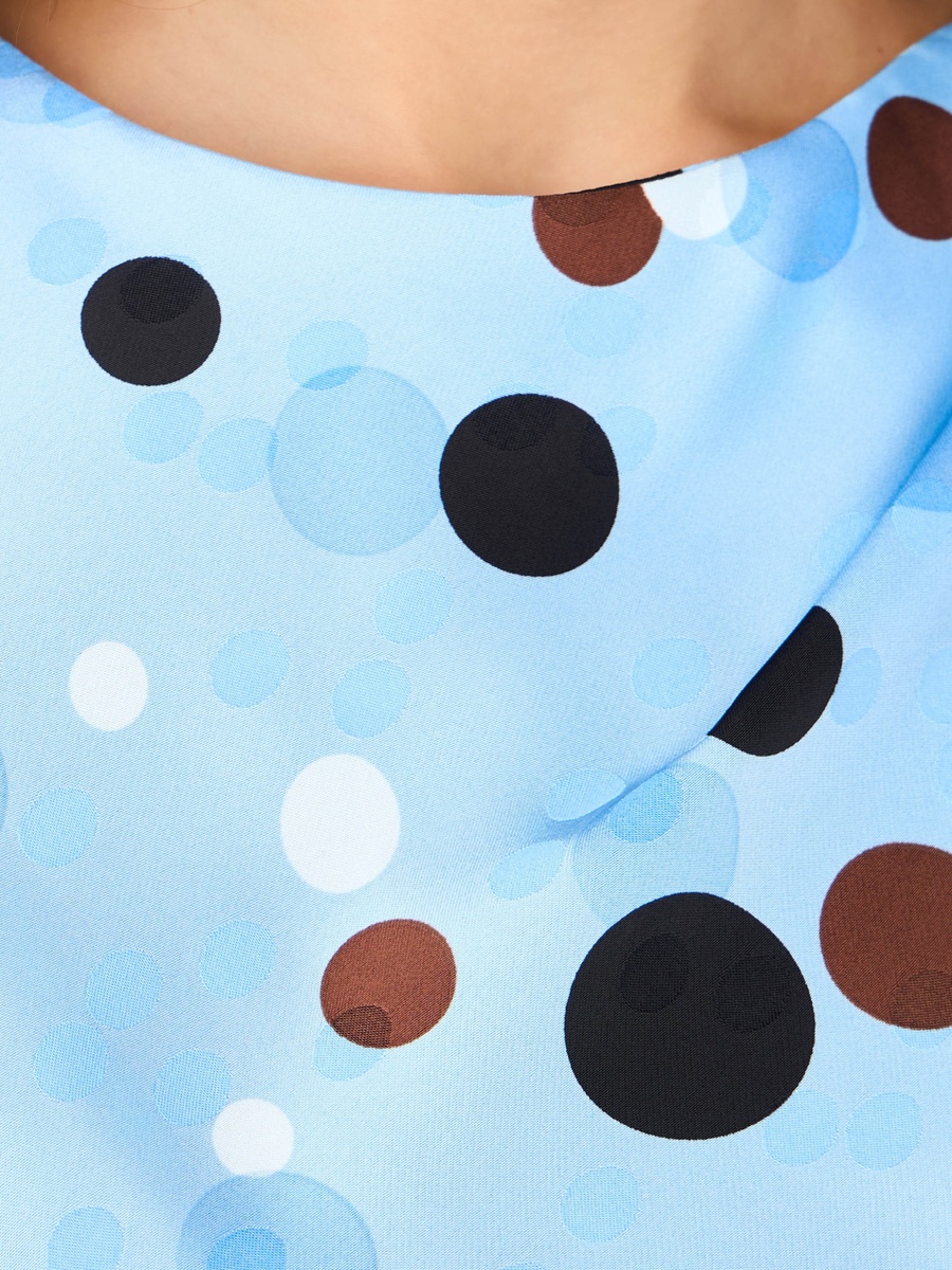 Polka Dot A-Line Corsage Detail Dress