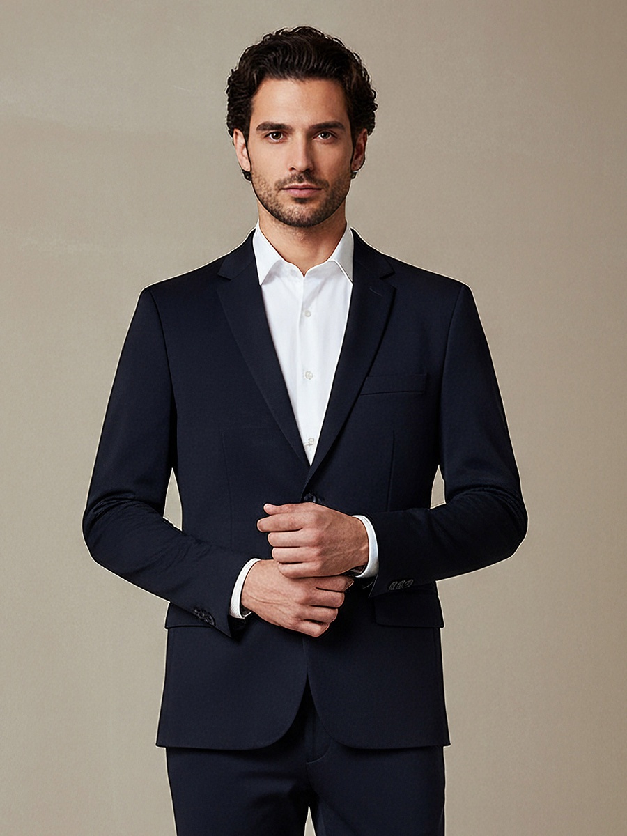 Men Slim Fit Notched Lapel Blazer