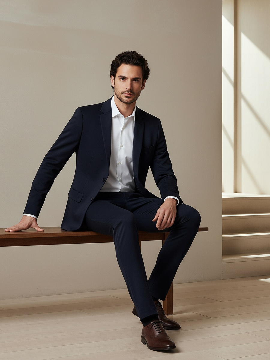 Men Slim Fit Notched Lapel Blazer