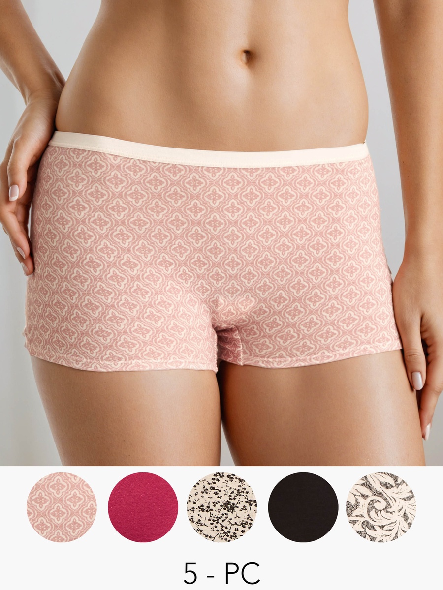 Set of 5 - Boyleg Briefs Elasticated Waist
