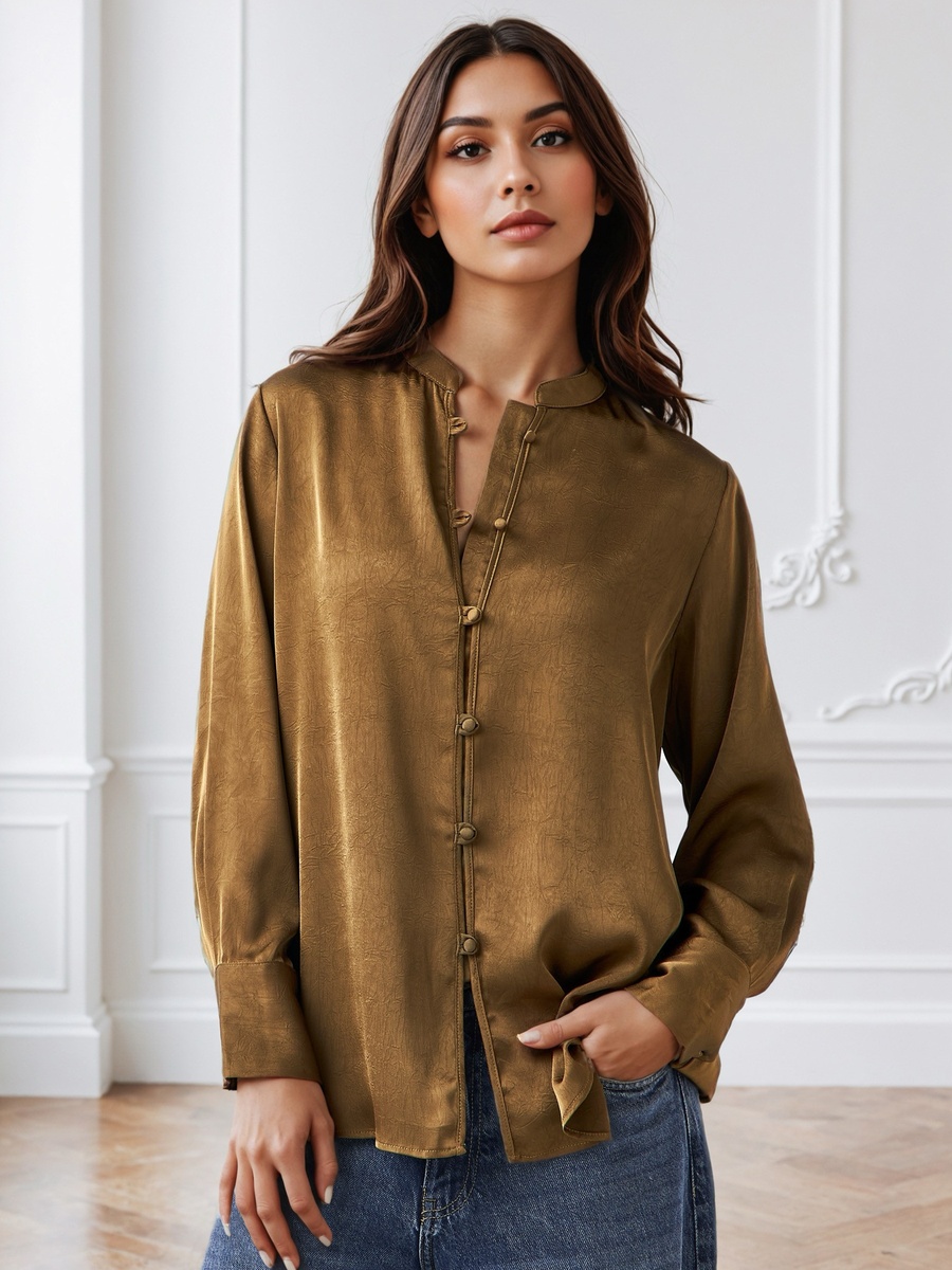 Regular Fit Shirt with Sequin Embroidered Velvet Coat