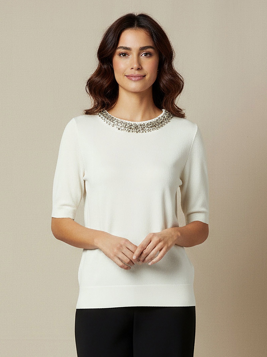 Regular Fit Top with Embellishment