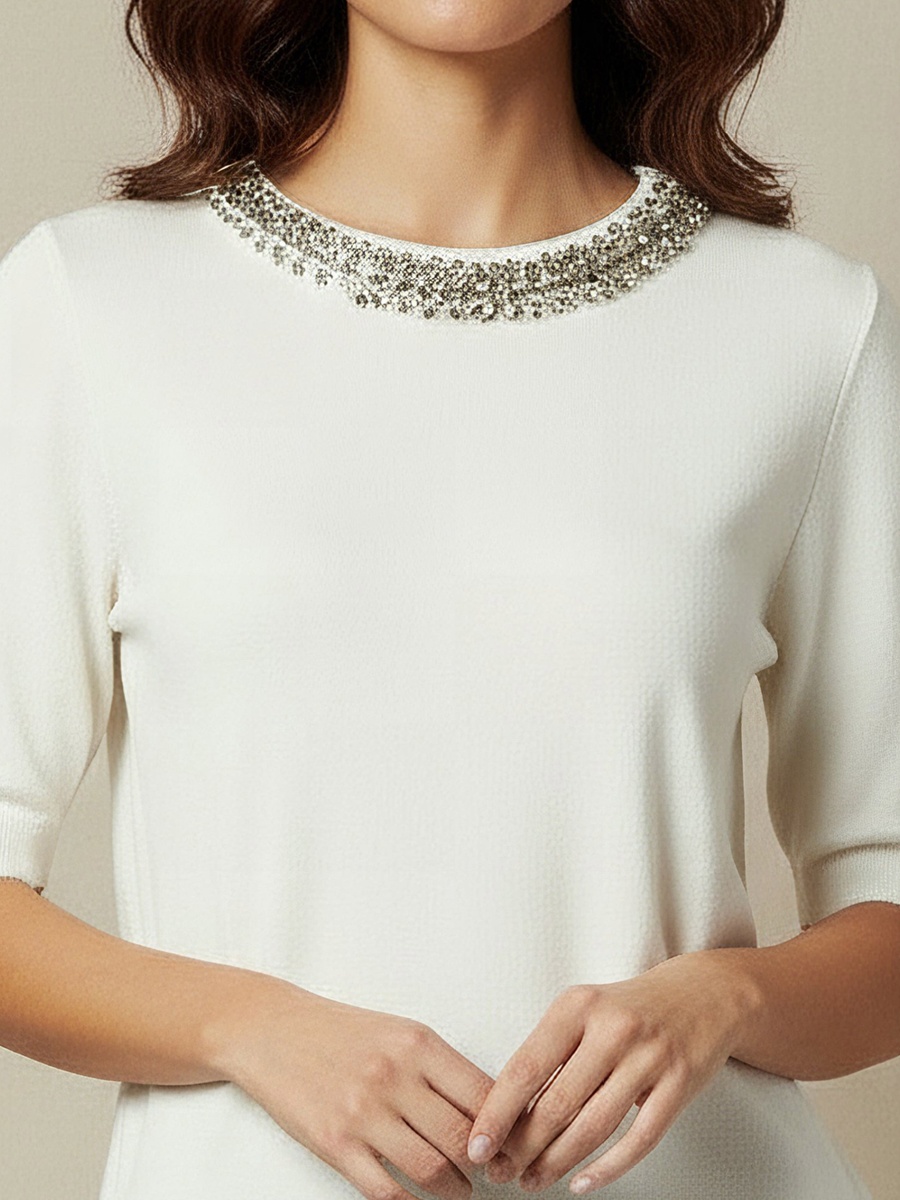 Regular Fit Top with Embellishment