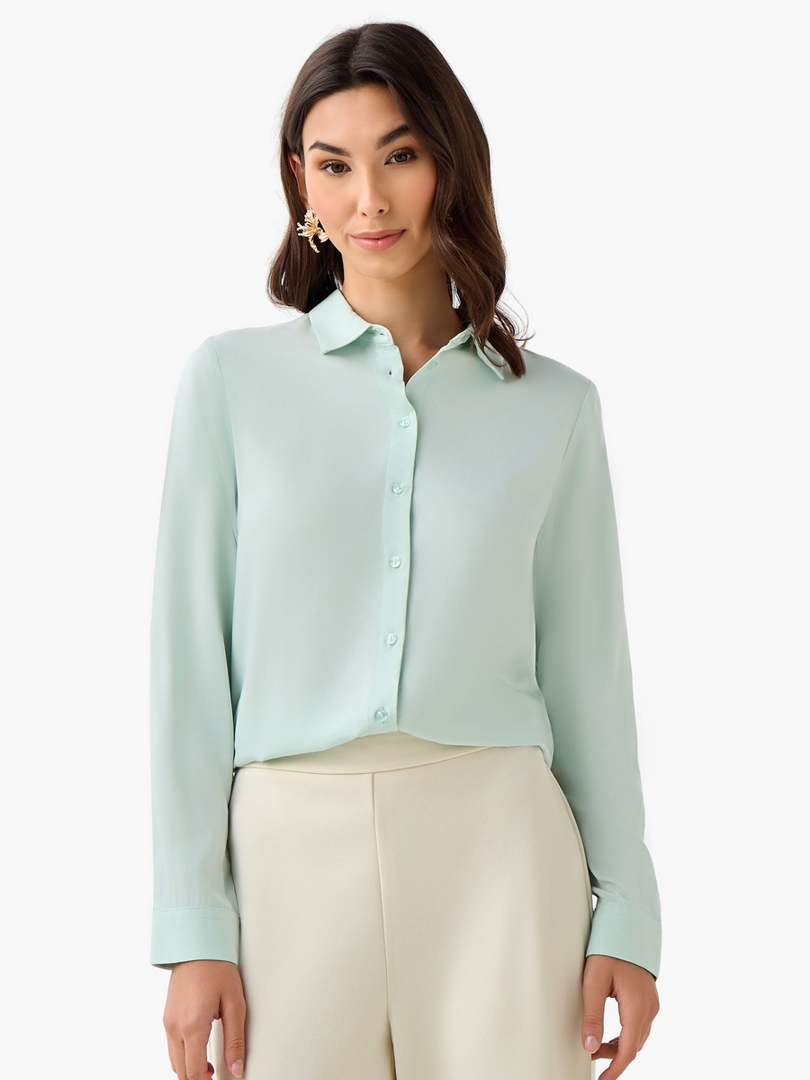 Regular Fit Viscose Shirt with Collar