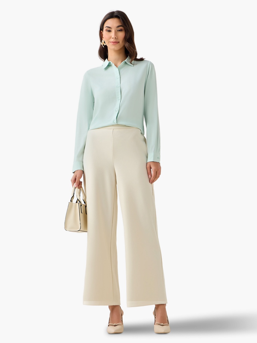 Regular Fit Viscose Shirt with Collar