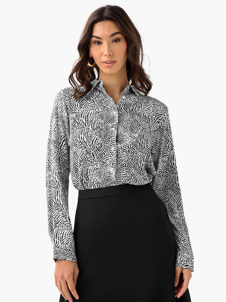 Regular Fit Viscose Shirt with Print