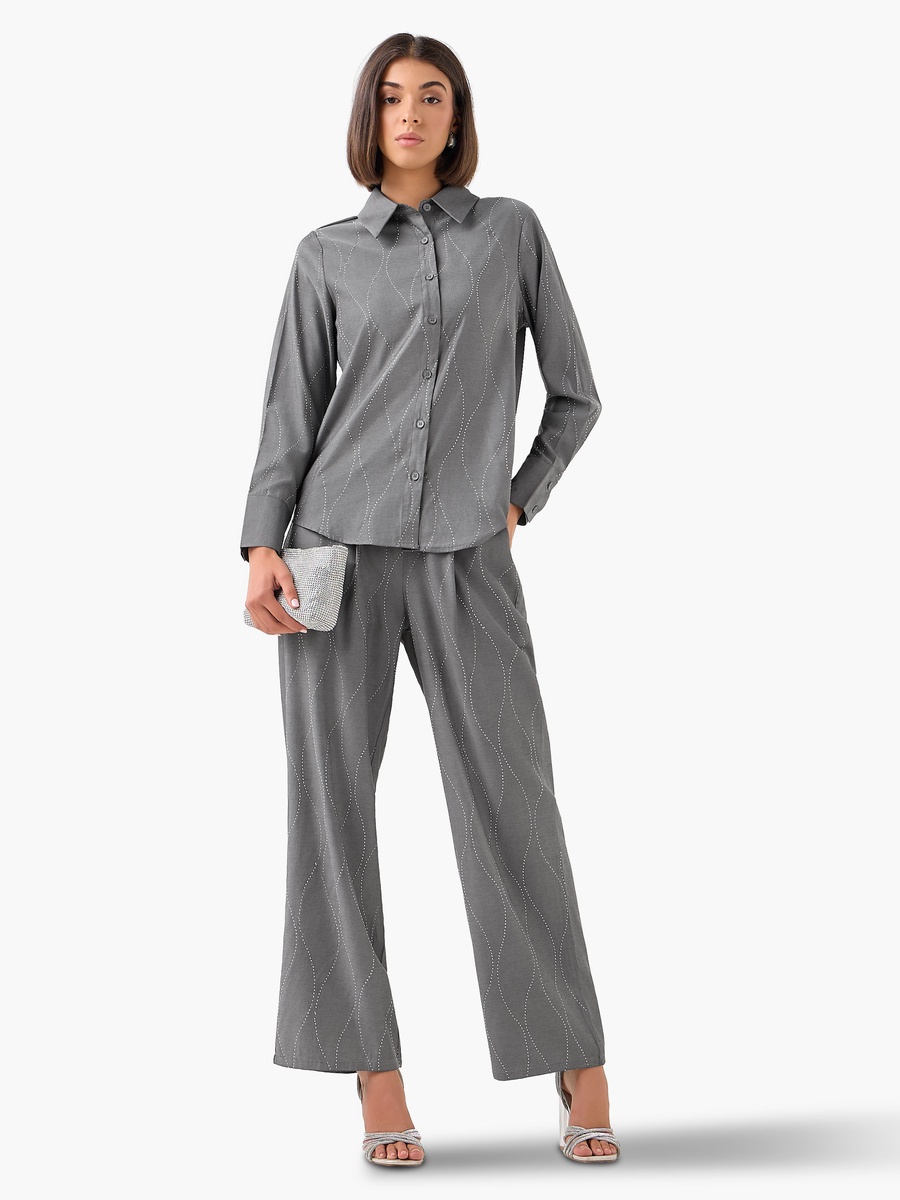 Shirt with Embellishment and Long Sleeves