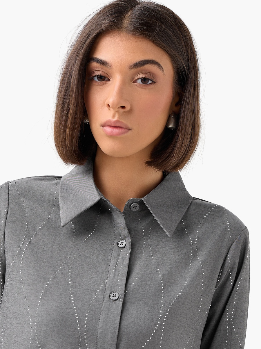 Shirt with Embellishment and Long Sleeves