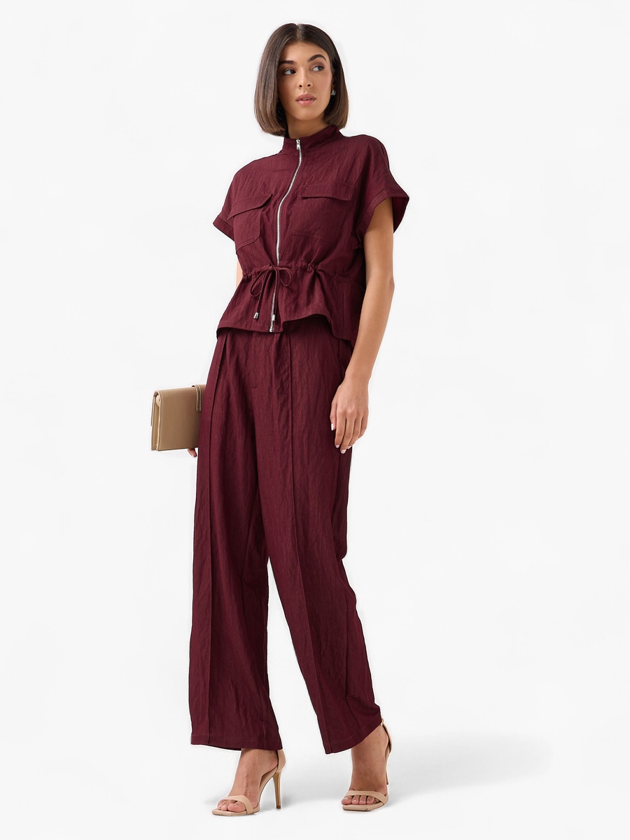 Drawstring Shirt with Extended Sleeves