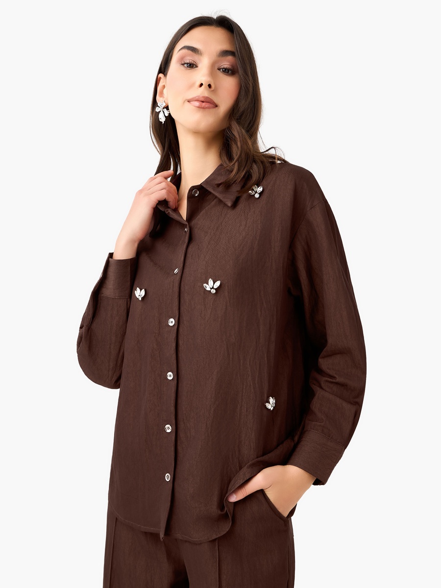Embellished Shirt with Long Sleeves