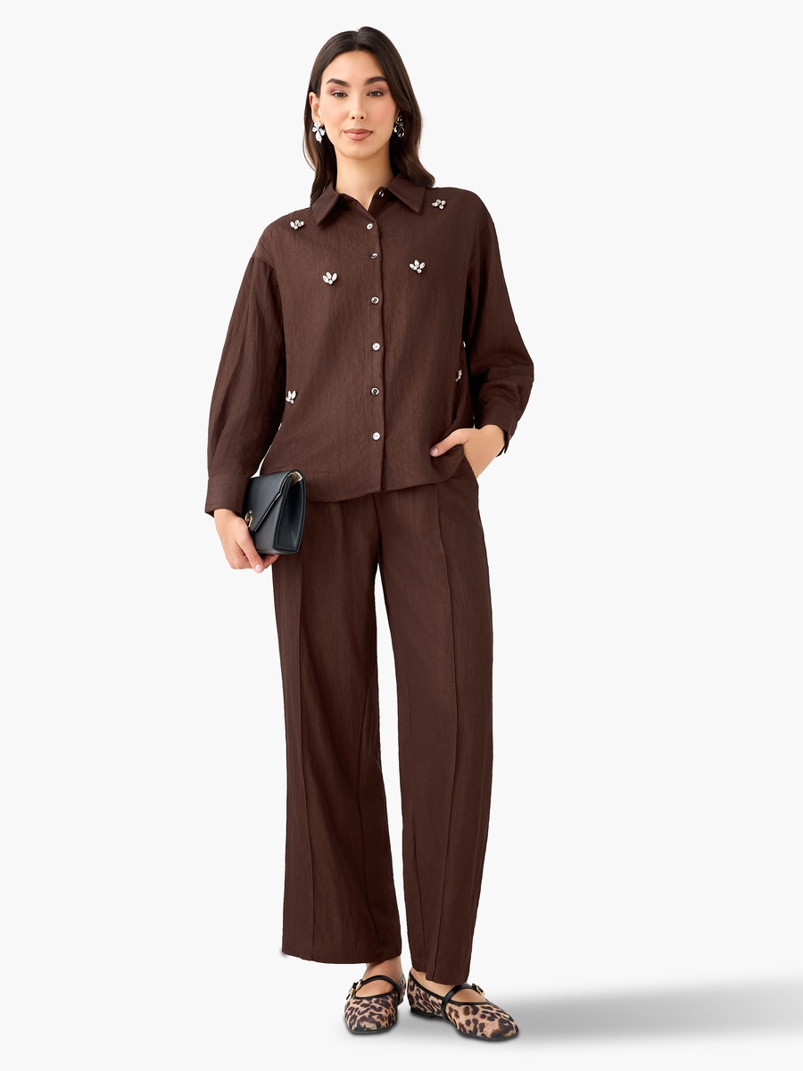 Embellished Shirt with Long Sleeves