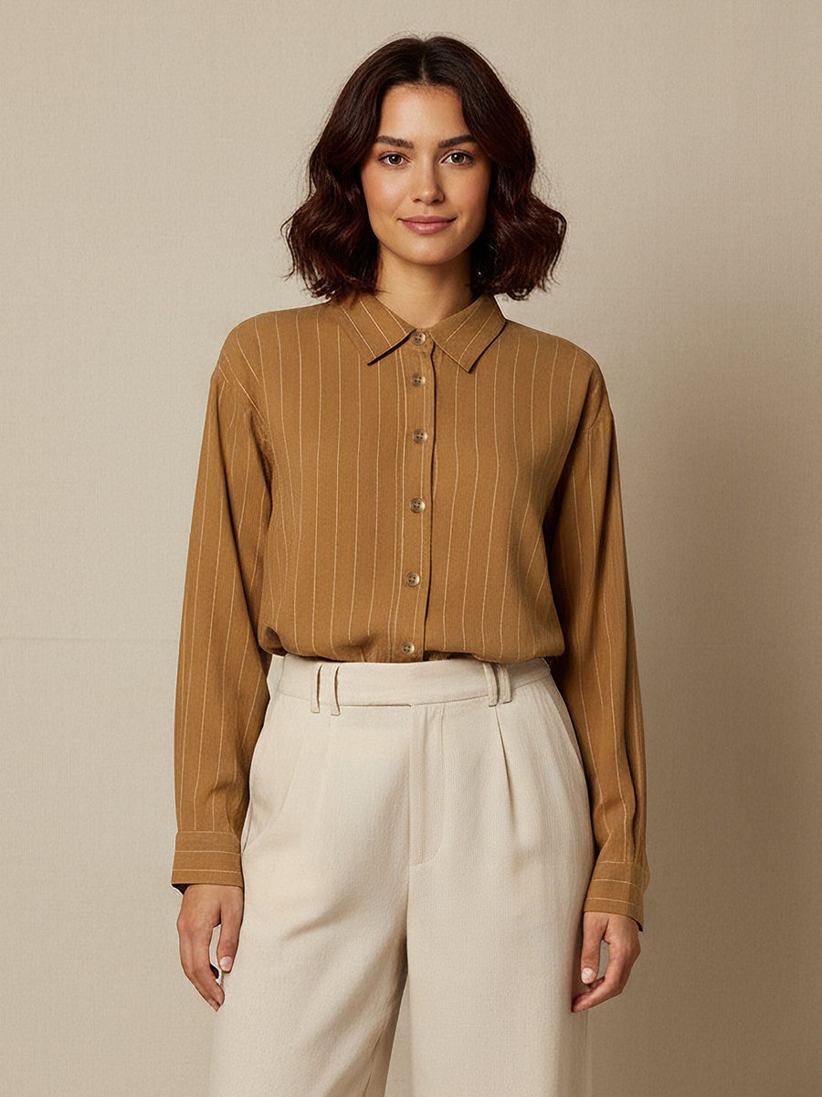 Shirt with Stripes and Long Sleeves